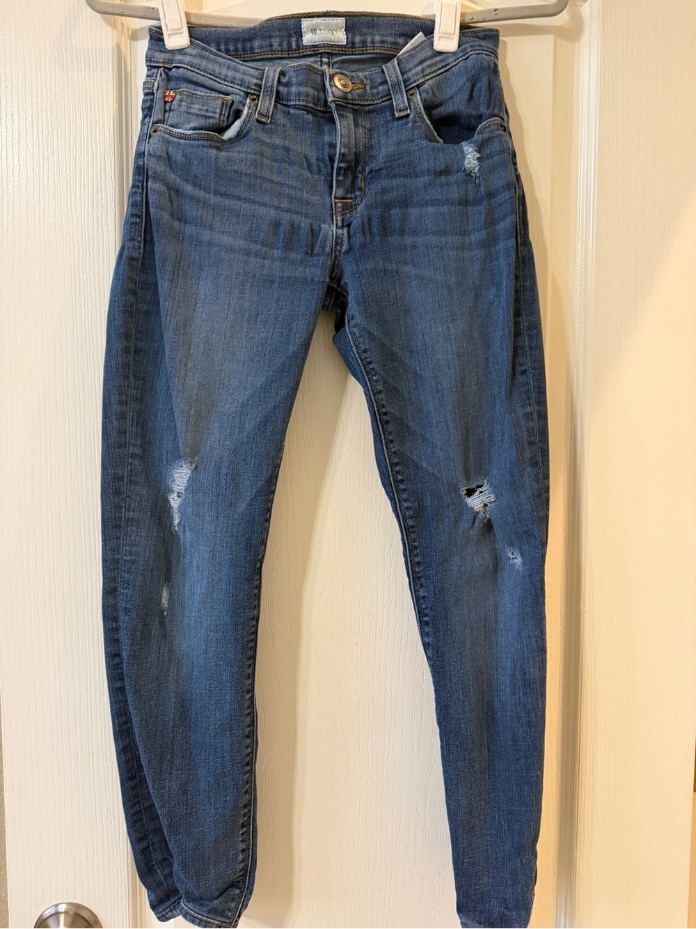 Hudson Jeans Women's Skinny Distressed Blue Denim